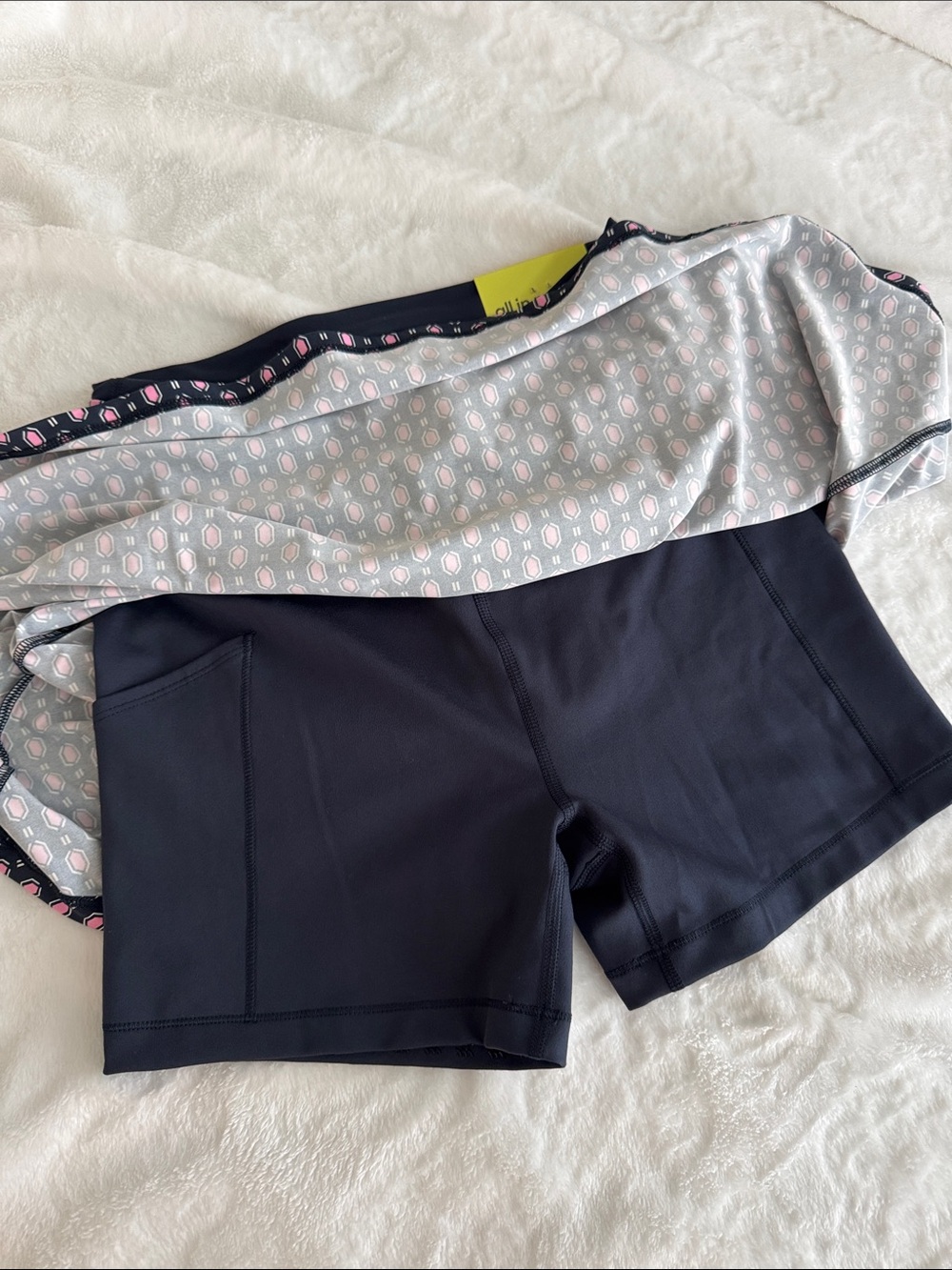 All in Motion Everyday Soft High Rise Crossover Waistband Skort Blue Scarf Print - Picture 7 of 8